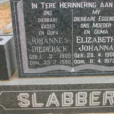 SLABBERT Johannes Diederick 1905-1980 &amp; Elizabeth Johanna 1908-1972