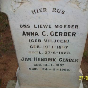 GERBER Anna C. nee VILJOEN 1867-1923 :: GERBER Jan Hendrik 1897-1968
