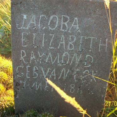 RAYMOND Jacoba Elizabeth nee VAN ECK 1864-