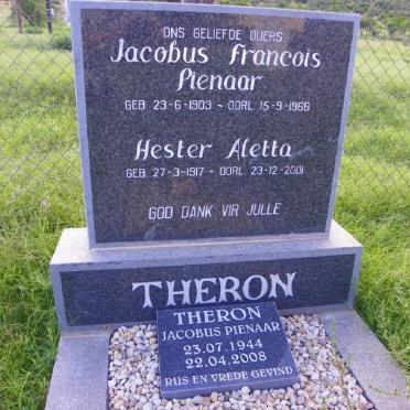 THERON Jacobus Francois Pienaar 1903-1966 &amp; Hester Aletta 1917-2001 :: THERON Jacobus Pienaar 1944-2008