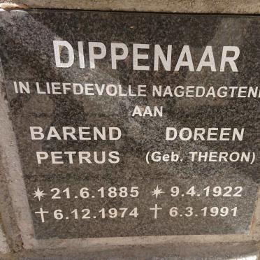 DIPPENAAR Barend Petrus 1885-1974 &amp; Doreen THERON 1922-1991