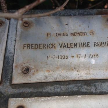 RUBIDGE Frederick Valentine 1895-1978