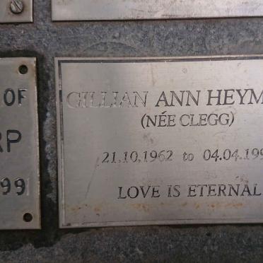 HEYMANS Gillian Ann nee CLEGG 1962-1999