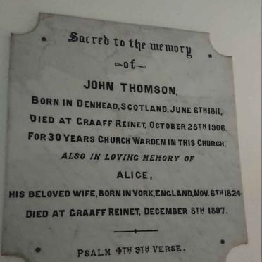 THOMAS John 1811-1906 &amp; Alice 1824-1897