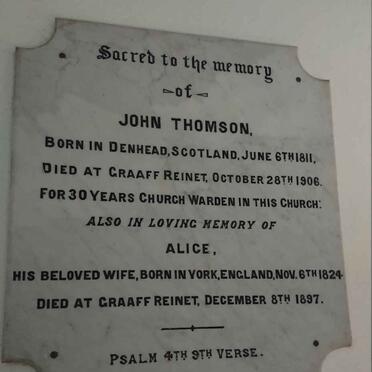 THOMAS John 1811-1906 &amp; Alice 1824-1897
