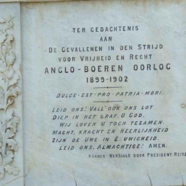 2. Gedenksteen - Anglo Boer War  1899-1920