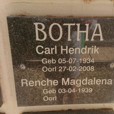 BOTHA Carl Hendrik 1934-2008 &amp; Renche Magdalena 1939-