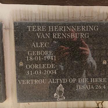 RENSBURG Alec, van 1941-2004