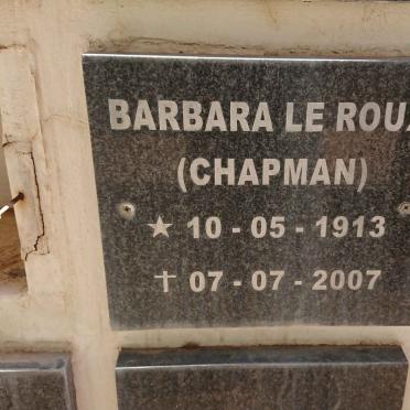 ROUX Barbara, le nee CHAPMAN 1913-2007