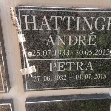 HATTINGH André 1933-2012 &amp; Petra 1932-2018