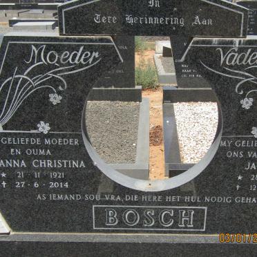 BOSCH Jan Dirk 1919-1985 &amp; Johanna Christina 1921-2014