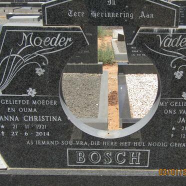BOSCH Jan Dirk 1919-1985 &amp; Johanna Christina 1921-2014