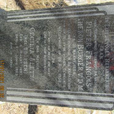 BURGER Pieter Francois Theron 1884-1952 &amp; Cecilia Aletta BOOYSEN 1892-1983