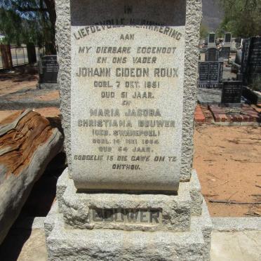 BOUWER Johann Gideon Roux -1951 &amp; Maria Jacoba Christiana SWANEPOEL -1964