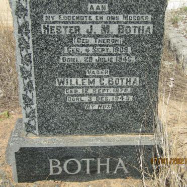 BOTHA Willem C. 1870-1949 &amp; Hester J.M. THERON 1868-1946