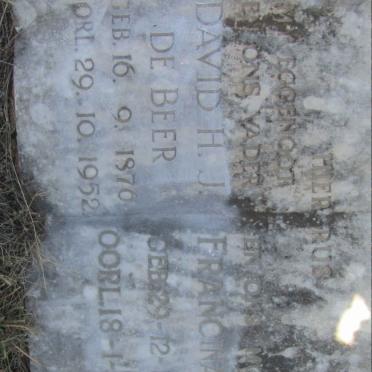 BEER David H.J., de 1876-1952 &amp; Francina D. 1886-1976