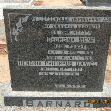 BARNARD Hendrik Philippus Daniel 1898-1988 &amp; Georgina Irene FOUCHE 1900-1969