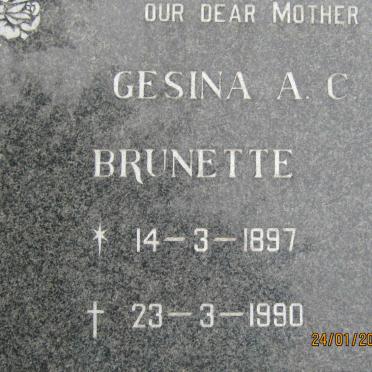 BRUNETTE Gesina A.C. 1897-1990