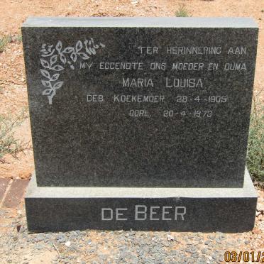 BEER Maria Louisa, de nee KOEKEMOER 1905-1973