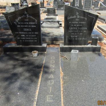 CONRADIE Irma nee VERCUEIL 1960-2004 :: CONRADIE Launa Noreen nee  DU PREEZ 1951-1984