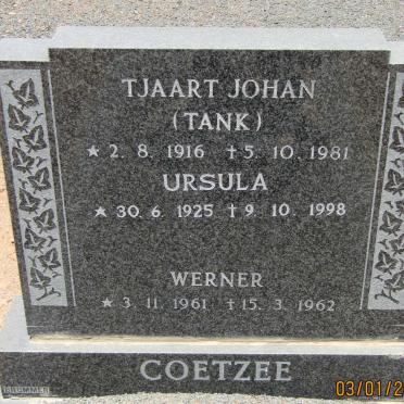 COETZEE Tjaart Johan 1916-1981 &amp; Ursula 1925-1998 :: COETZEE Werner 1961-1962