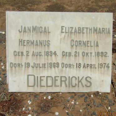 DIEDERICKS Jan Migal Hermanus 1894-1969 &amp; Elizabeth Maria Cornelia 1892-1974