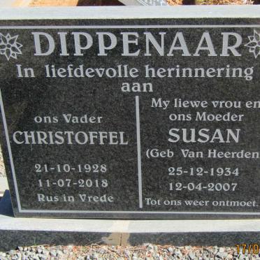DIPPENAAR Christoffel 1928-2018 &amp; Susan VAN HEERDEN 1934-2007