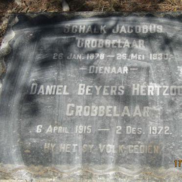 GROBBELAAR Schalk Jacobus 1878-1930 :: GROBBELAAR Daniel Beyers Hertzog 1915-1972