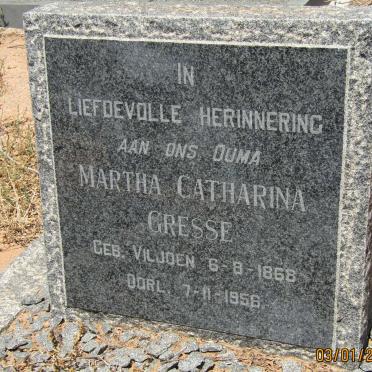GRESSE Martha Catharina nee VILJOEN 1868-1956