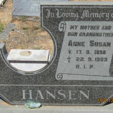 HANSEN Anne Susan 1898-1989