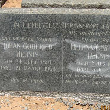 HEUNIS Johan Godfried 1881-1963 &amp; Helena Christina 1893-1961