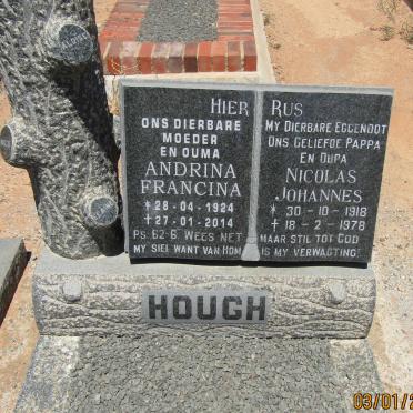 HOUGH Nicolas Johannes 1918-1978 &amp; Andrina Francina 1924-2014