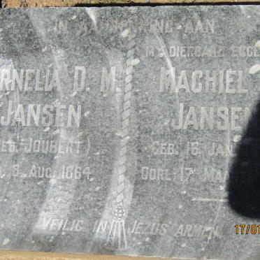 JANSEN Machiel D. 1865-1943 &amp; Cornelia D.M. JOUBERT 1864-