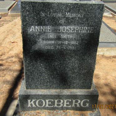 KOEBERG Annie Josephine nee SMITH 1882-1951