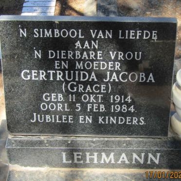 LEHMANN Gertruida Jacoba 1914-1984