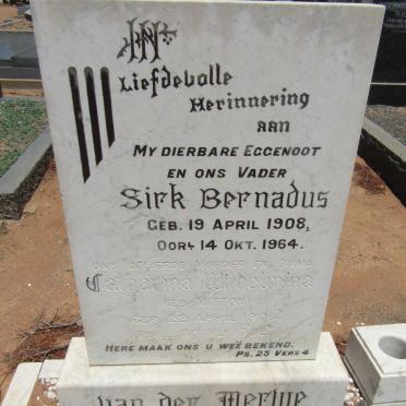 MERWE Sirk Bernadus, van der 1908-1964 &amp; Catherina Wilhelmina MITTON 1906-1992
