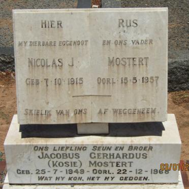 MOSTERT Nicolas J. 1915-1957 :: MOSTERT Jacobus Gerhardus 1949-1968