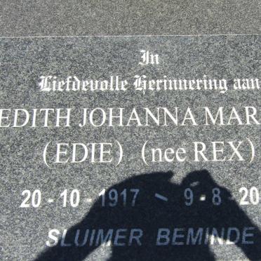 MARAIS Stephanus le Roux 1896-1979 &amp; Edith Johanna REX 1917-2010 