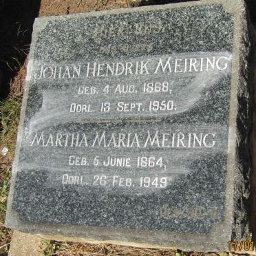 MEIRING Johan Hendrik 1868-1950 &amp; Martha Maria 1864-1949