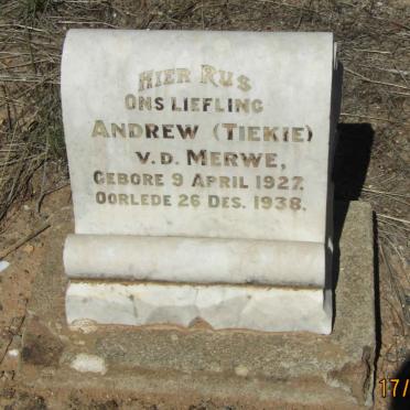MERWE Andrew, v.d. 1927-1938