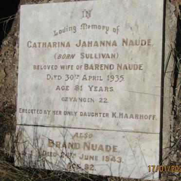 NAUDE Brand -1943 &amp; Catharina Jahanna SULLIVAN -1935