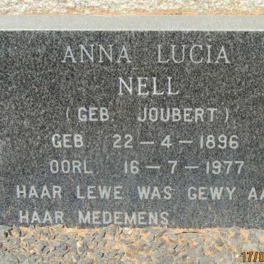 NELL Anna Lucia nee JOUBERT 1896-1977