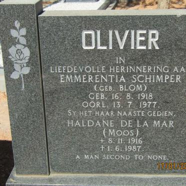 OLIVIER Haldane De La Mar 1916-1987 &amp; Emmerentia Schimper BLOM 1918-1977