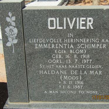 OLIVIER Haldane De La Mar 1916-1987 &amp; Emmerentia Schimper BLOM 1918-1977
