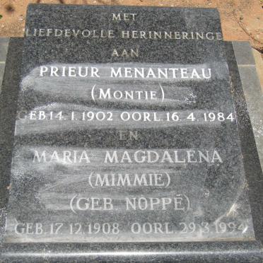 PLESSIS Prieur Menanteau, du 1902-1984 &amp; Maria Magdalena NOPPE 1908-1994