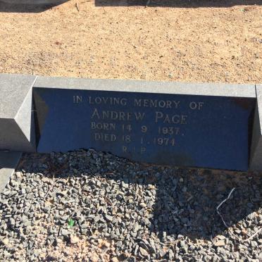 PAGE Andrew 1937-1974
