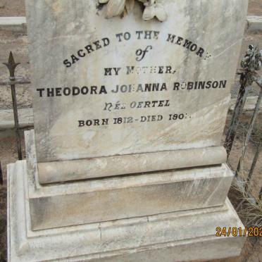 ROBINSON Theodora Johanna nee OERTEL 1812-1901