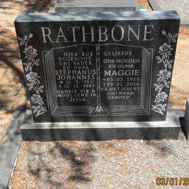 RATHBONE Stephanus Johannes 1921-1985 &amp; Maggie 1919-2016
