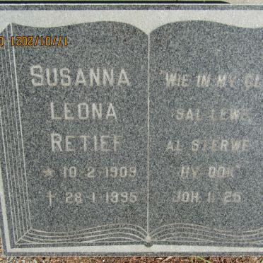 RETIEF Susanna Leona 1909-1995