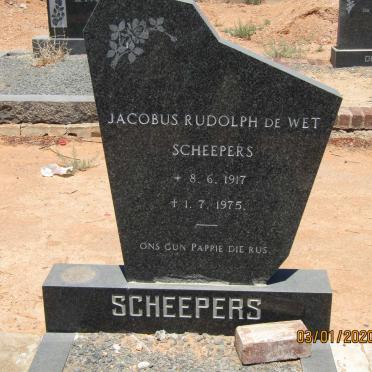 SCHEEPERS Jacobus Rudolph de Wet 1917-1975